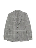 Lardini check-pattern notched-lapel jacket